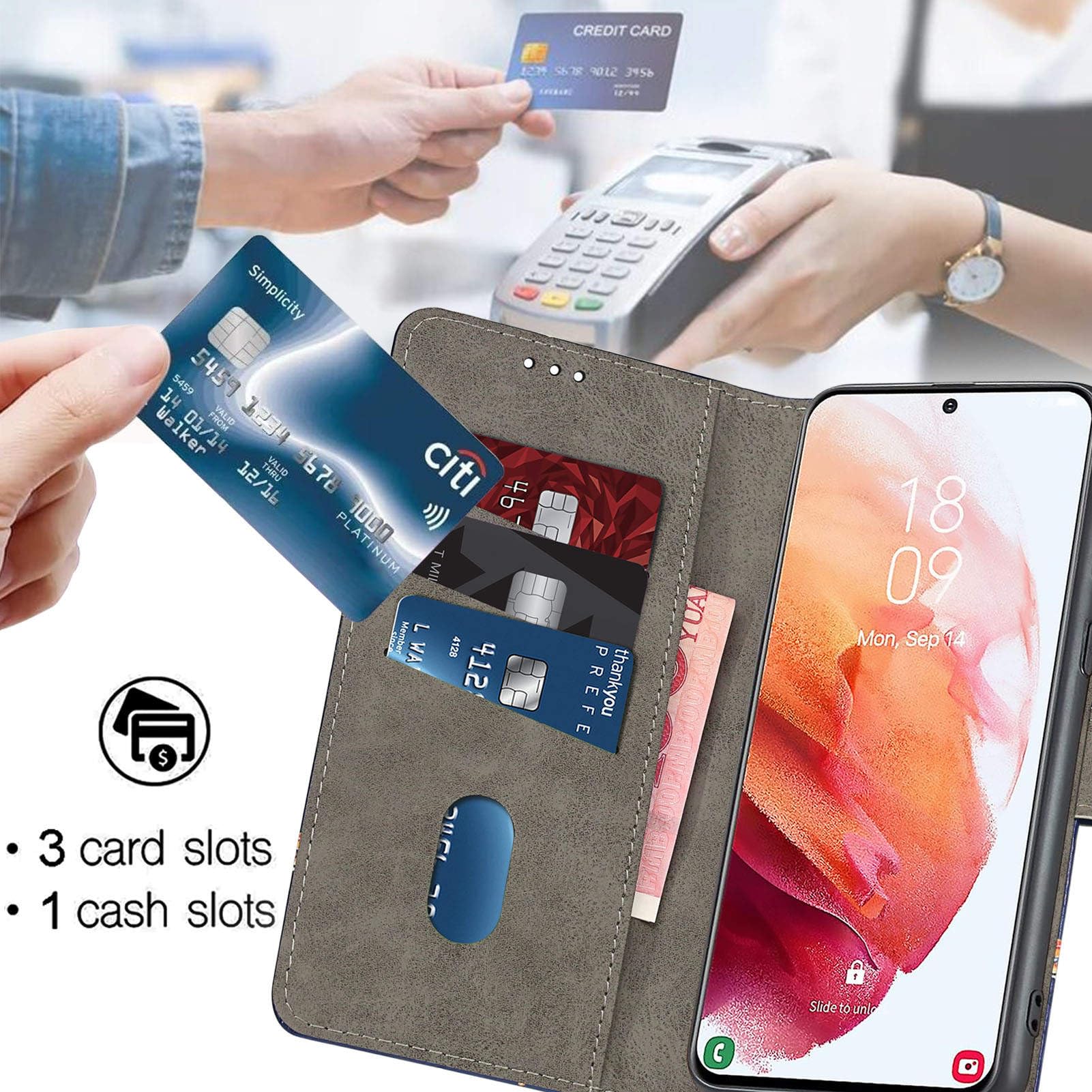 Leder-Handyhülle Für Xiaomi Redmi Note 14 5G – Mit Kartenfach & Ständerfunktion (Katze Design)