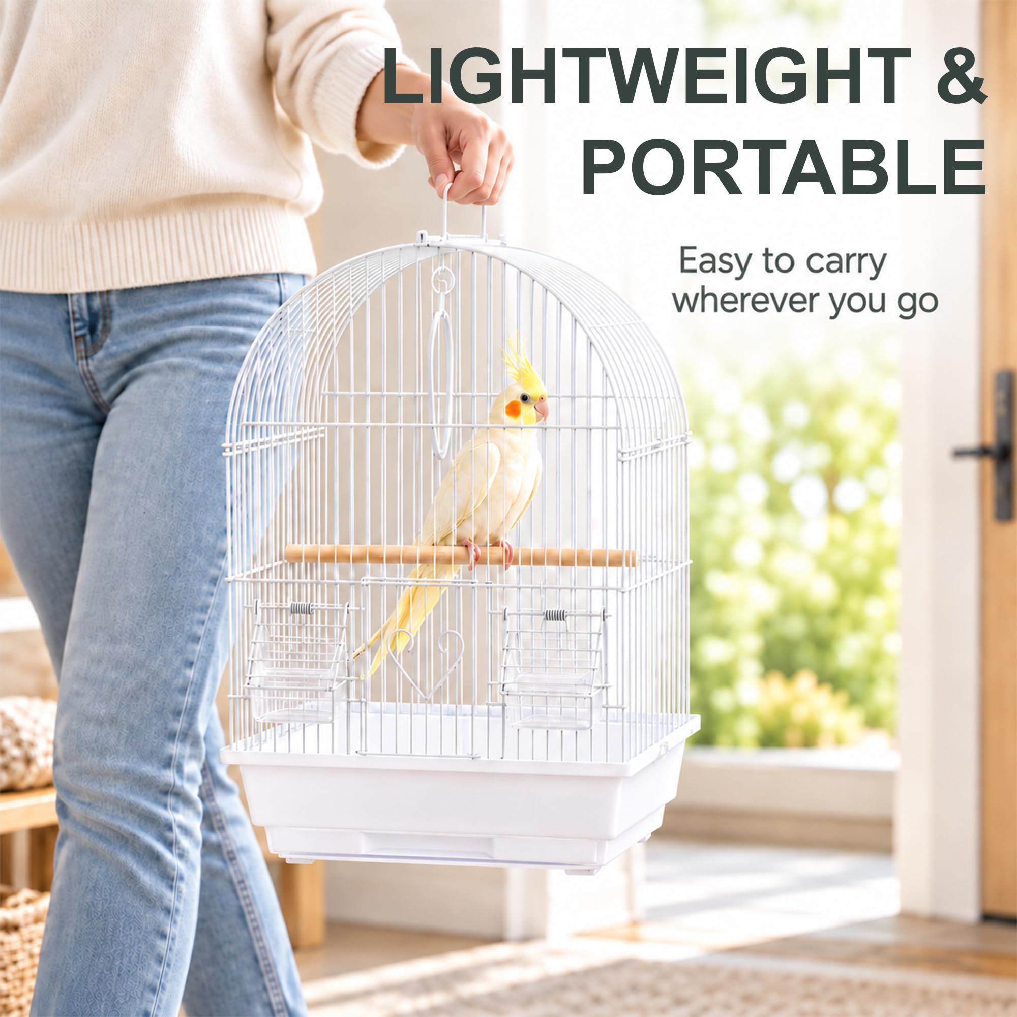 Small Travel Bird Cage - Lightweight & Easy Clean -2