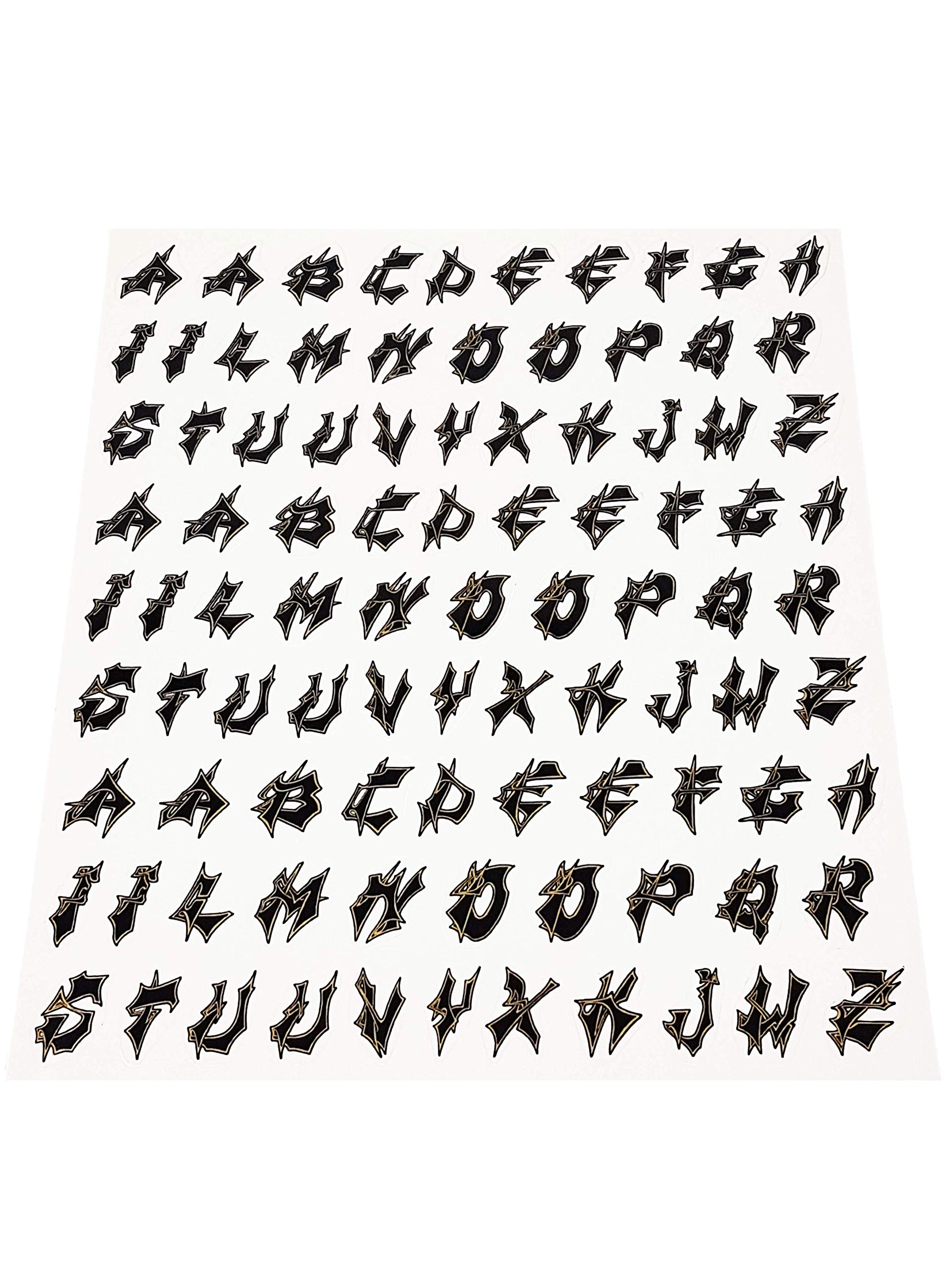 Tribal Letter Kit Stickers, Gold