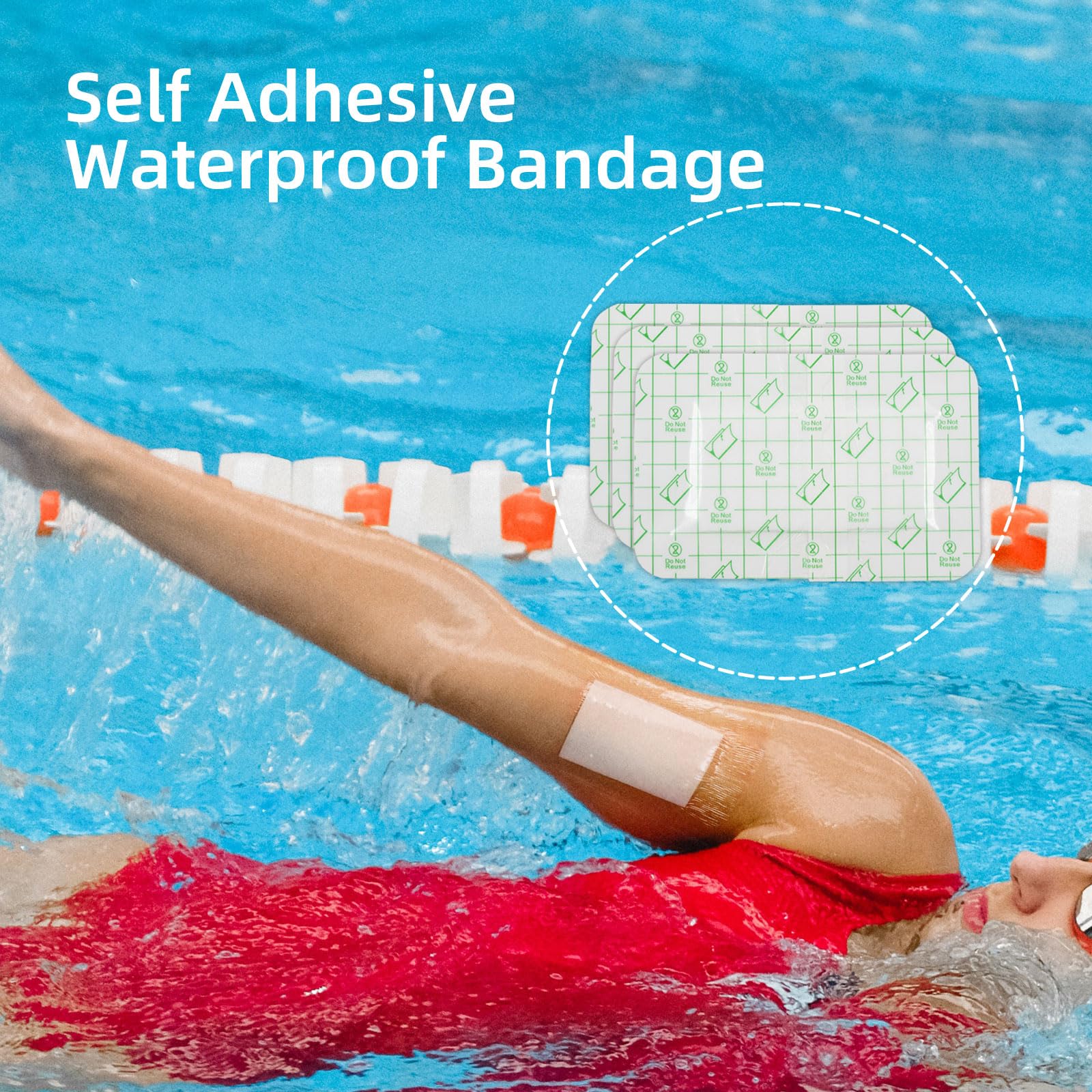 Adhesive Wound Dressings, 10x25cm Waterproof Wound Bandage For Swimming Shower, Wound Dressings Pads For Cuts, Grazes 10Pcs - View #5