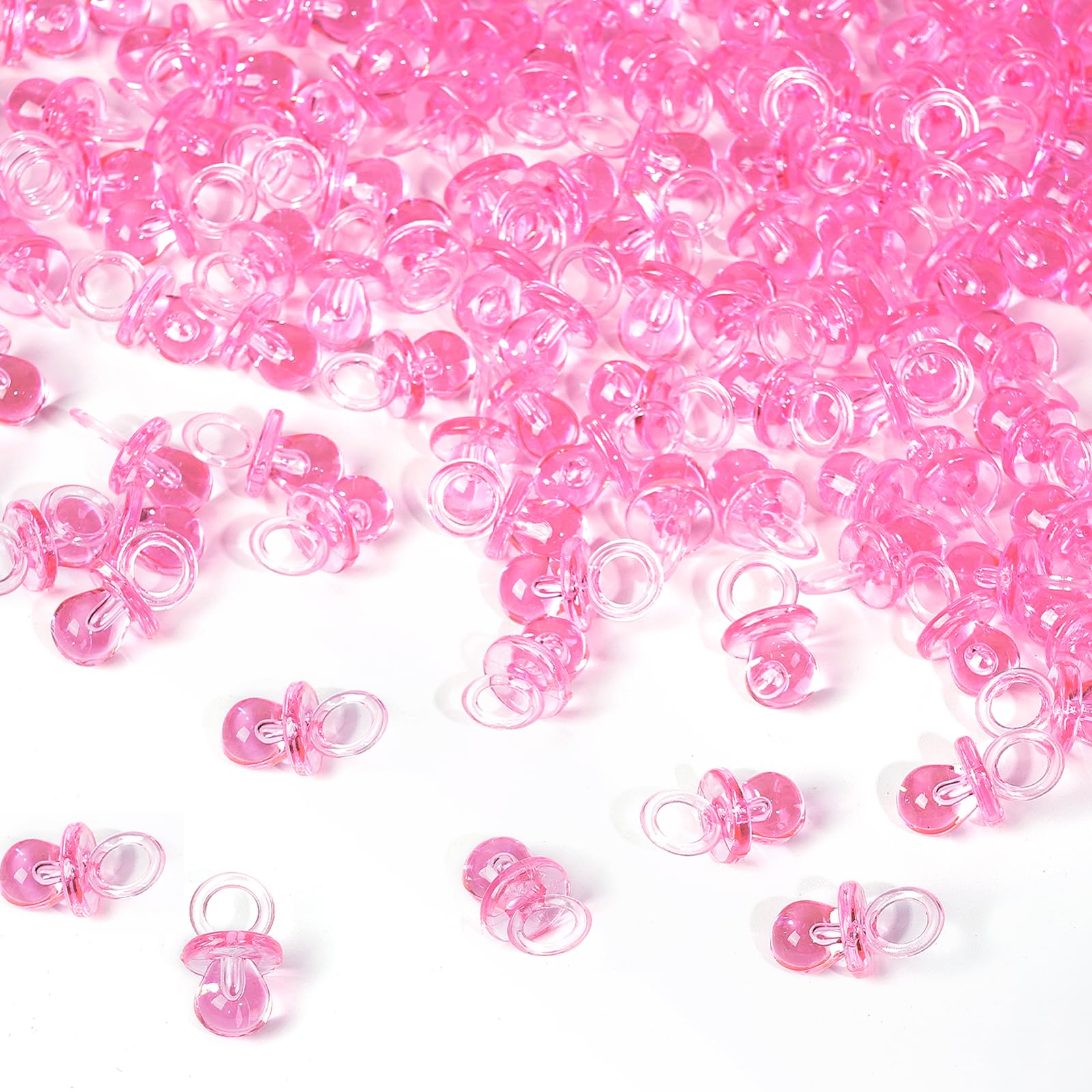 200 Pieces 0.86 Inch Baby Pacifier Baby Shower Plastic Pacifier for Baby Shower Pacifier, Baby Shower Gender Show Party Decoration DIY Birthday Party
