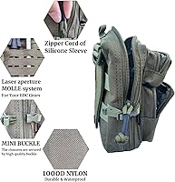 Vista 4 de Lote de 2 fundas tácticas Molle de utilidad, funda de cinturón mini EDC, fundas tácticas para teléfono al aire libre, funda de herramientas de Verde