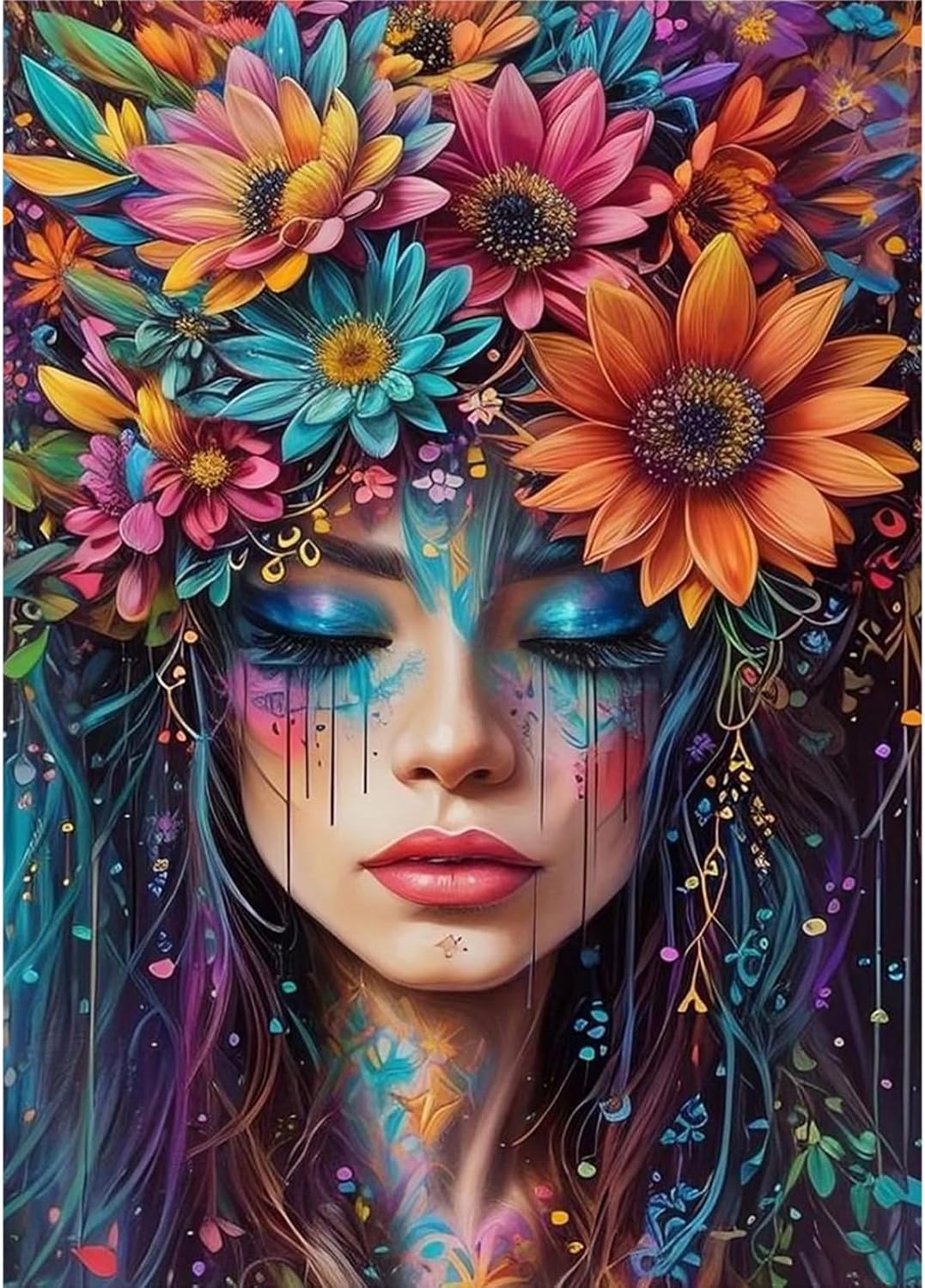 MAXBYE Diamond Painting Kits for Adults,Portrait Diamond Painting, Portrait Flower Art For Diamond, Diamond Painting Kit For Home Décor Items. Gem Art with Free Extra 30% Diamonds,12 x 16in MAXBYE Diamond Painting Kits for Adults,Portrait Diamond Painting, Portrait Flower Art For Diamond, Diamond Painting Kit For Home Décor Items. Gem Art with Free Extra 30% Diamonds,12 x 16in
