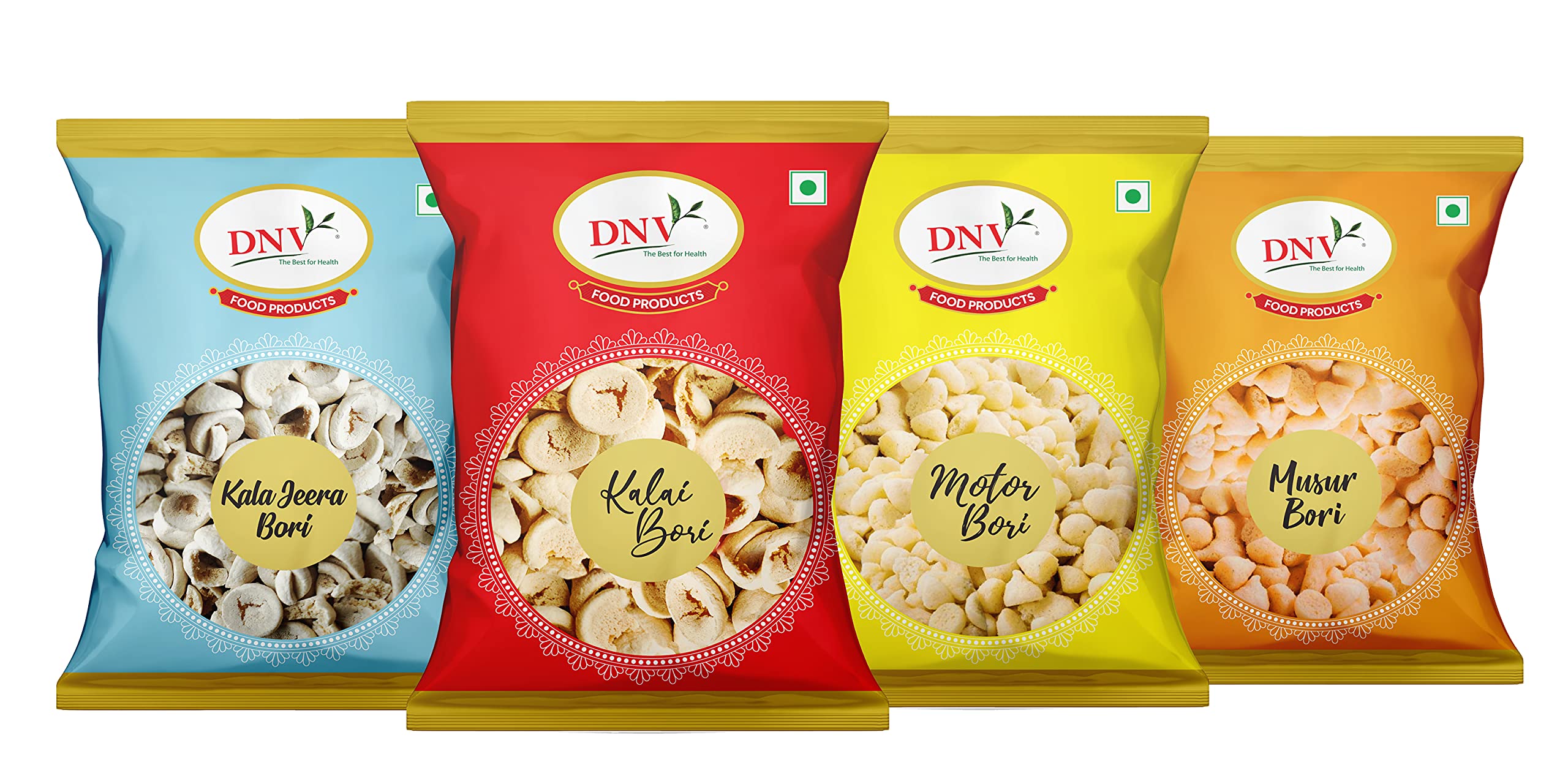 DNV Dried Lentils Dumplings Bengali Bori Combo Pack of 4 - 400gm (Kalai BORI 100G, MUSUR BORI 100G, Motor BORI 100G, Kala JEERA BORI 100G)