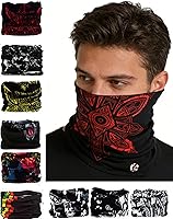 Vista 23 de KINREE 9PCS Face Mask Bandanas Headband Head Wrap Scarf Neck Warmer Headwear Balaclava for for Dust Sun Wind
