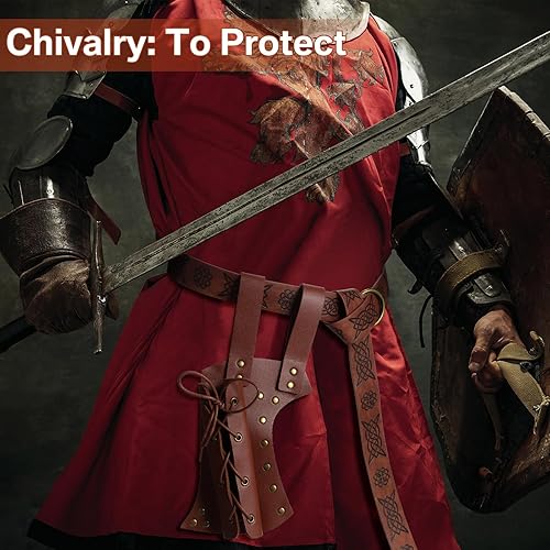 Miniatura 5 de Accesorio vikingo medieval de Halloween, cinturón de espada de cuero, espada de rana con cinturón, cinturón de soporte de espada de caballero,