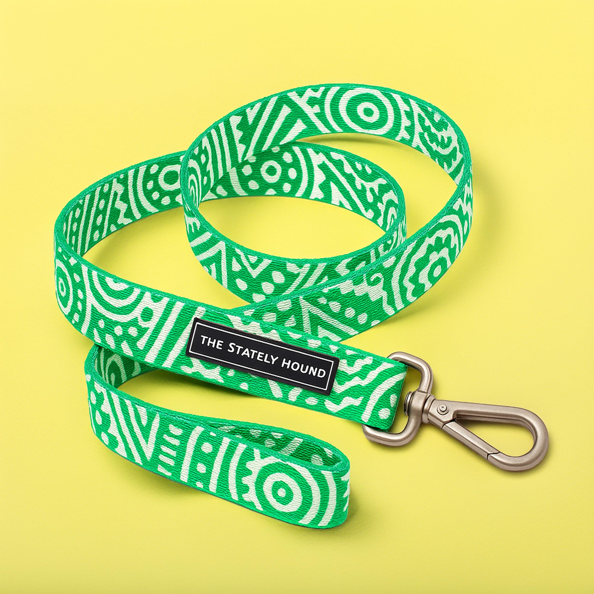The Stately Hound Green Dog Lead, 120 cm Long Waterproof Heavy-Duty Nylon Leash for Small & Medium Dogs, Locking Carabiner - Image 3