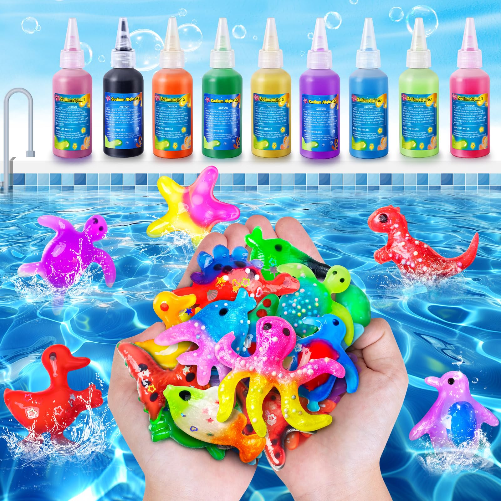 18 Colores Aqua Gel, Magic Water Elf, Elfo de Agua Magico, Kit de Gel de Agua para Niños