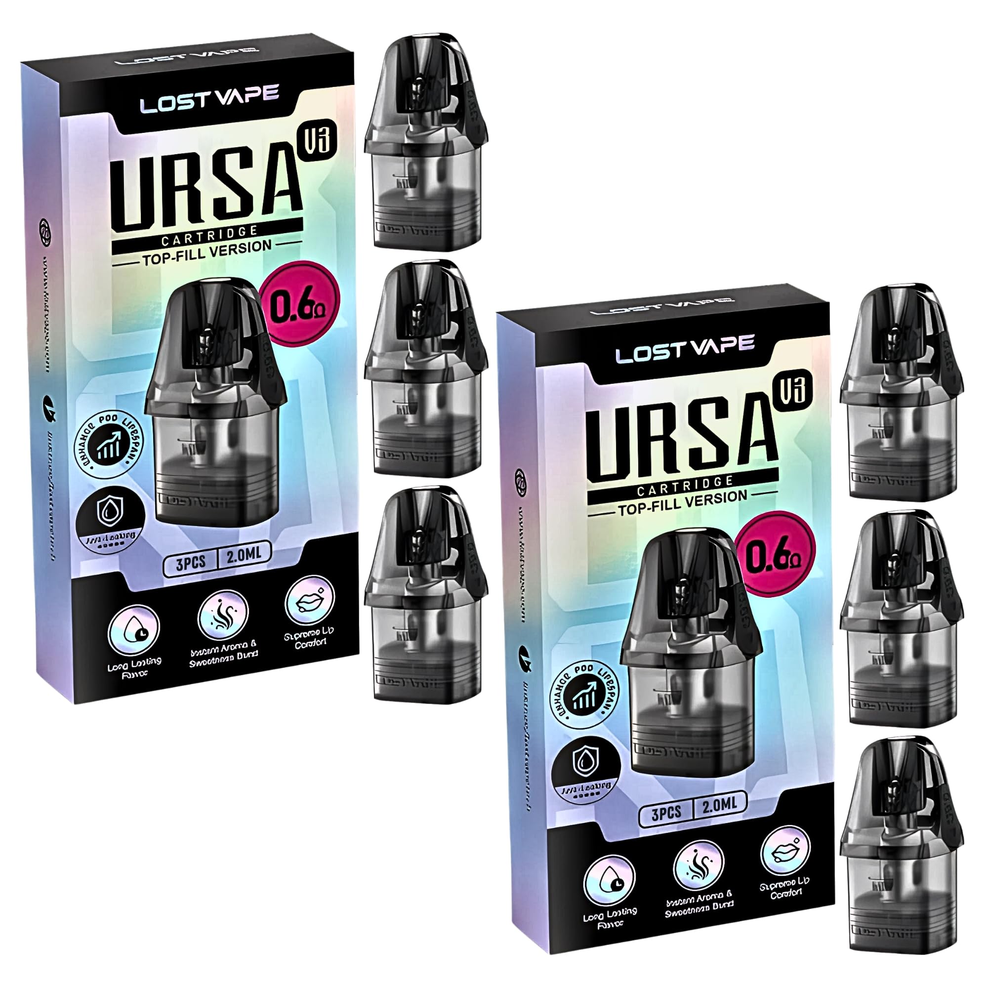 LOST VAPE Ursa Nano Pro 2 Replacement Pod [0.6 | 6 Pack] - Top Fill,  Built-in Coils, RDTL Vaping, TPD Compliant, Leak Resistant, No Nicotine:  Amazon.co.uk: Electronics & Photo