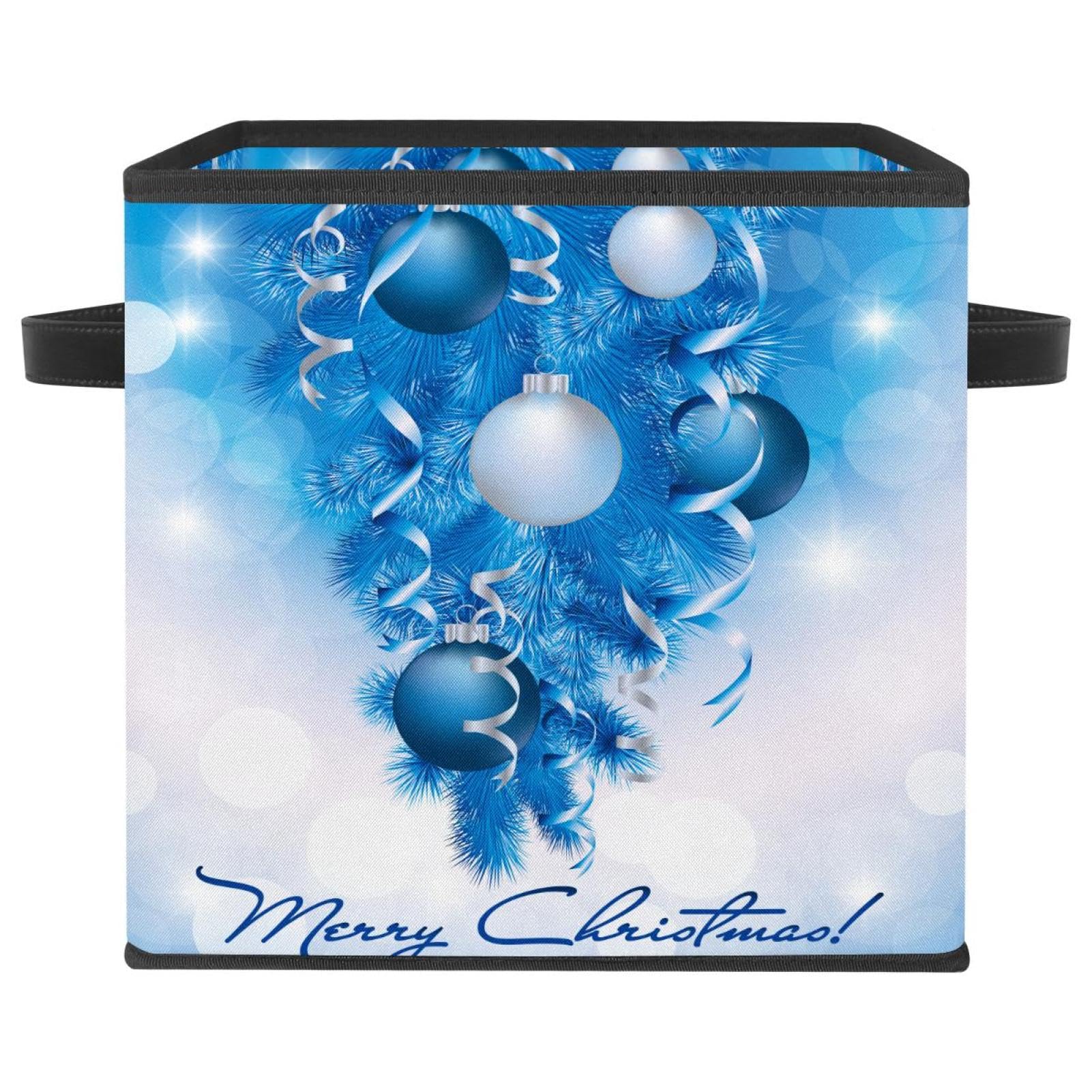 Cube organisateur placard en tissu bleu paniers pour jouets et linge