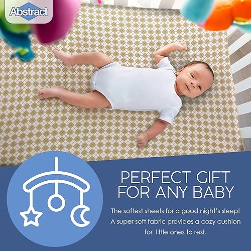 Miniatura 5 de Abstract Sábana bajera ajustable para cuna estándar y tamaño matrimonial y camas de niños pequeños, 28 x 52 pulgadas, ultra suave, 100% algodón de
