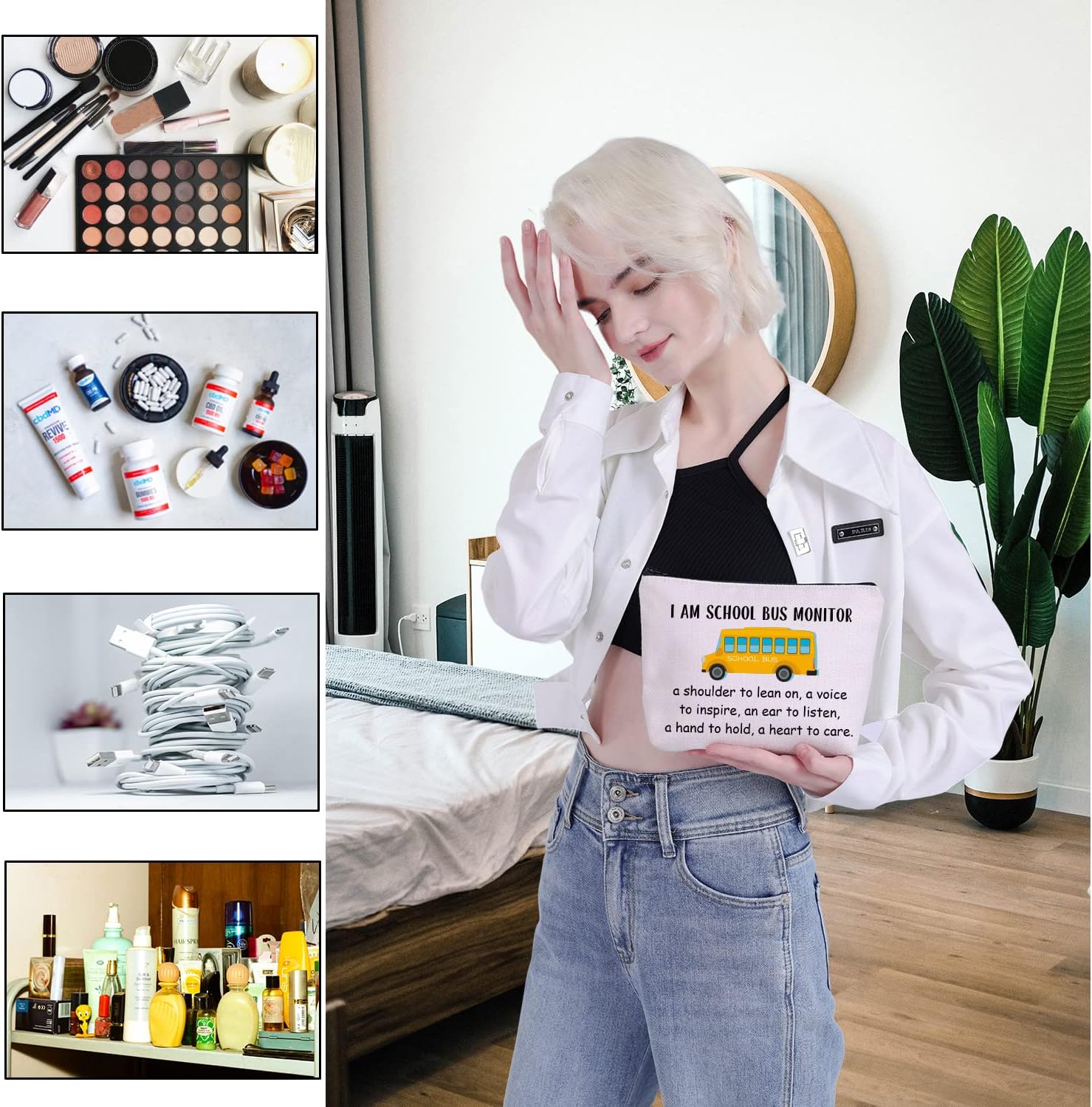 MBMSO Bus Monitor Gifts Bag Bus Driver Appreciation Gift Cosmetic Bag Bus Attendant Gift Bus Monitor Zipper Bag (I am Bus Monitor bag) - Image 7