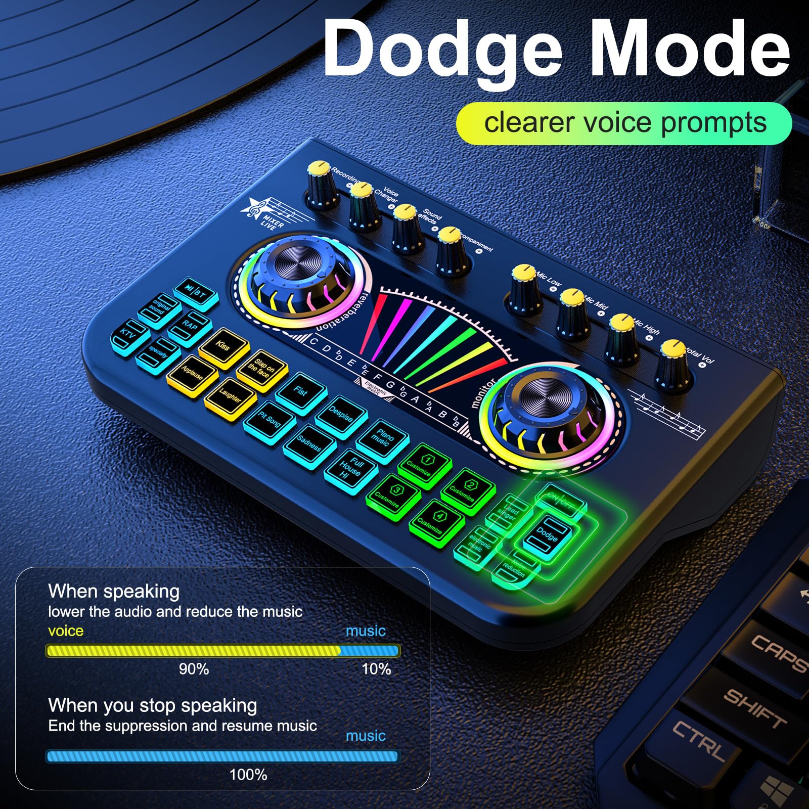 Amazon.com: Tenlamp X3 Gaming Audio Mixer, Live Sound Card with