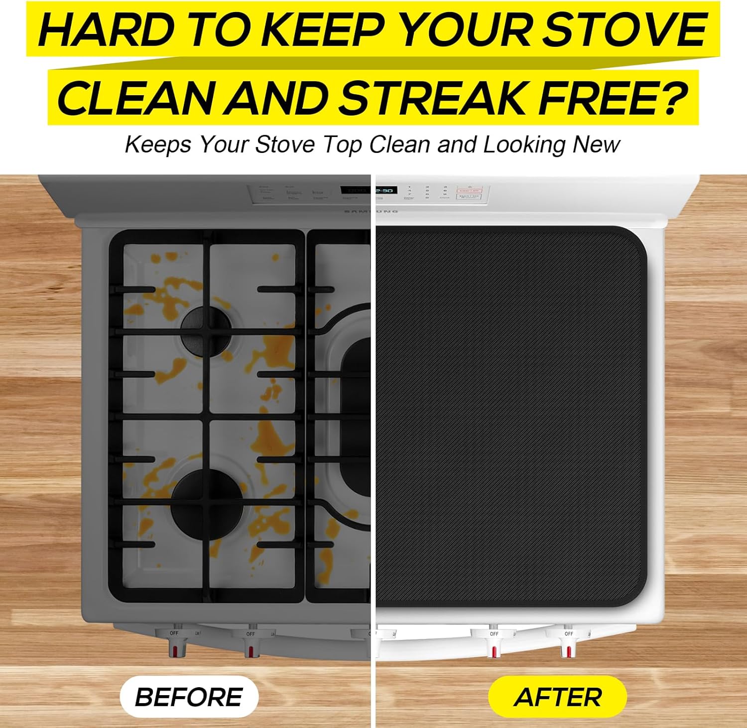 FLASLD Soft Gas Stove Burner Cover Fabric Mat, 29.5×21 Inches Foldable Easy Clean Gas Stove Protector, Anti Dust Stove Covers, Washable Stove Guard Top Protector thumbnail