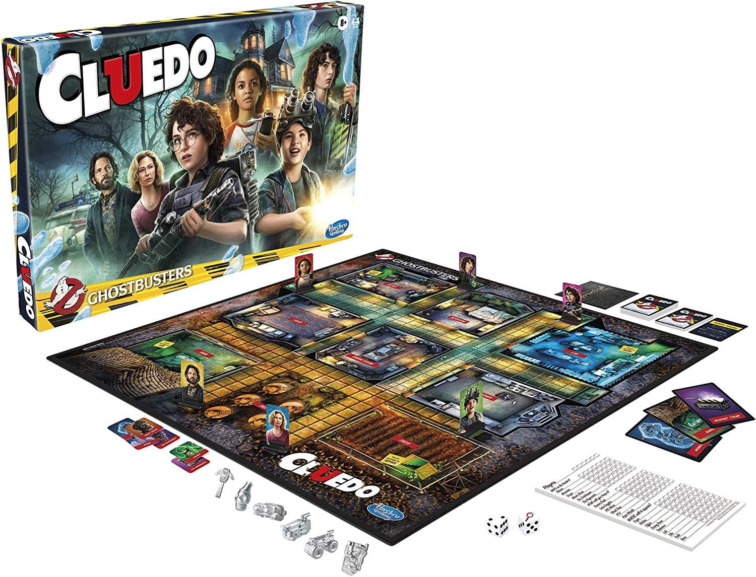 Hasbro Gaming Cluedo, Ghostbusters Edition, juego de mesa, para niños y niñas a partir de 8 años, inspirado en la película, para 2 a 6 jugadores