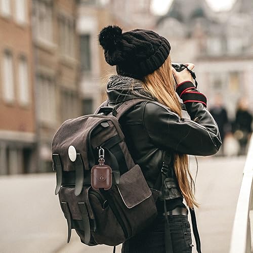 Miniatura 4 de MODOS LOGICOS Funda de carga para Air Pods 12, funda de cuero con cierre seguro compatible con Apple AirPods de 12 generación, color marrón