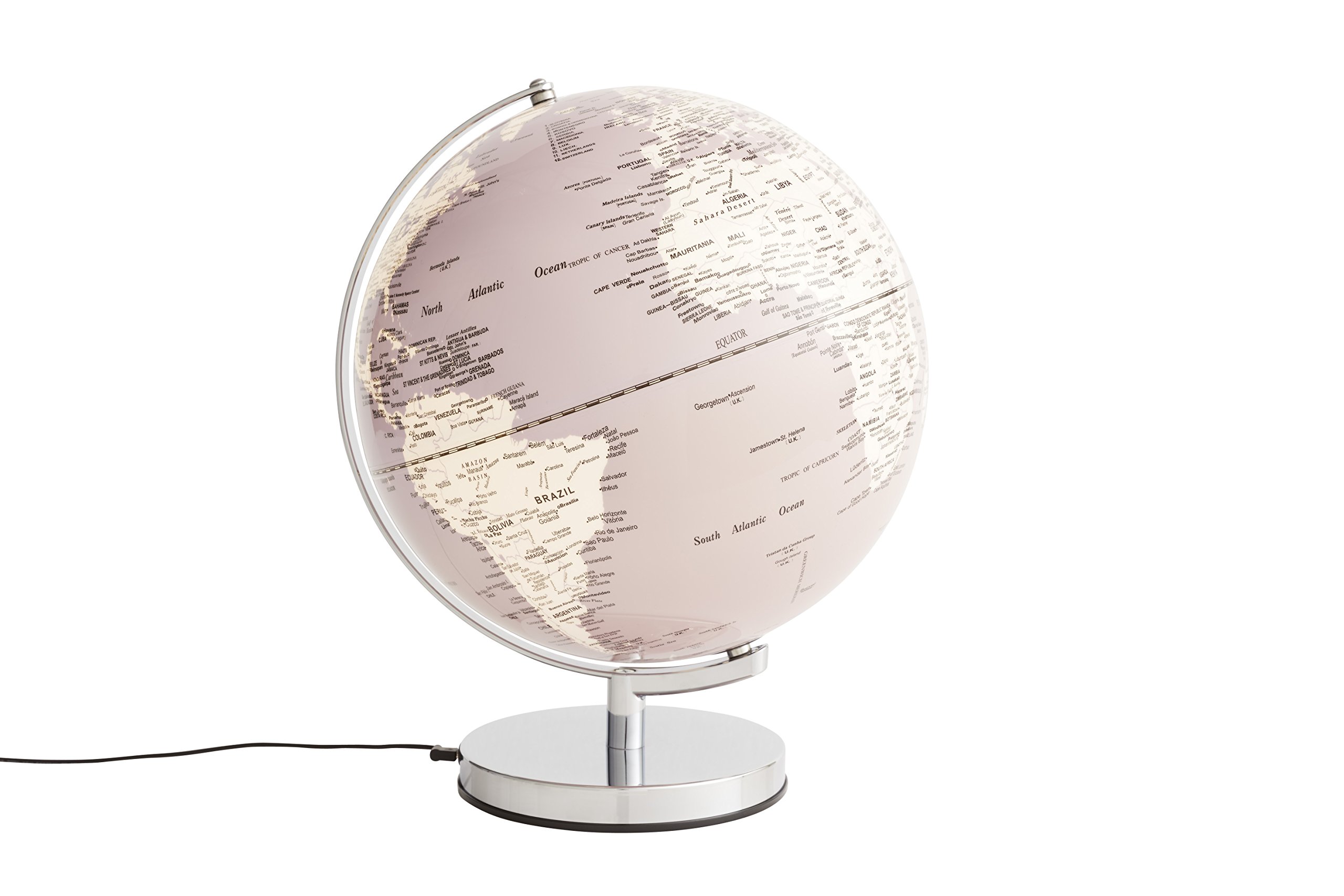 Replogle Globes Usonian Globe, Desktop World Globe, Bronze Metallic colored map, Raised Relief, 12