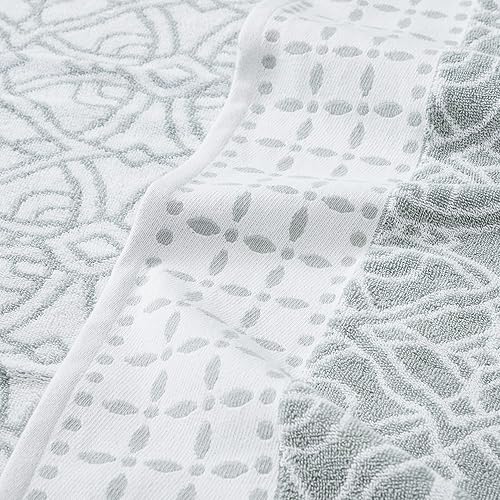 Miniatura 52 de Modern Threads Juego de 6 piezas, 2 toallas de baño, 2 toallas de mano, 2 toallas pequeñas, juego de toallas de hilo jacquard teñido/sólido, azul