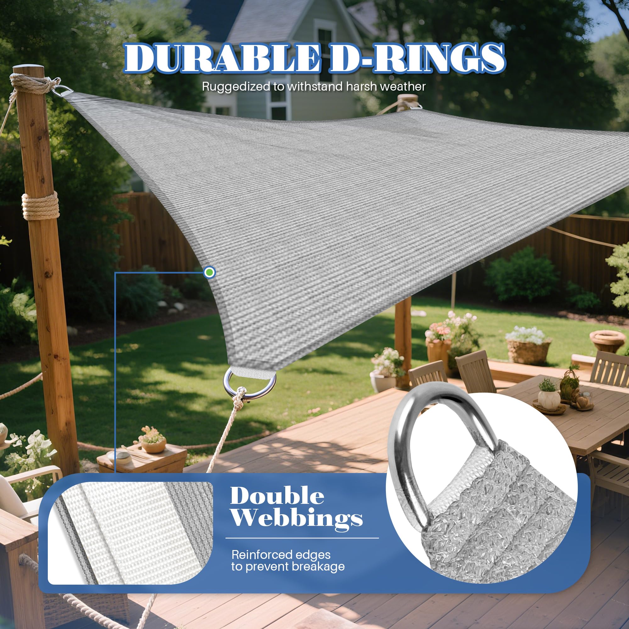 Snapklik.com : ECOOPTS 18x22 HDPE Sun Shade Sail Rectangle Canopy ...
