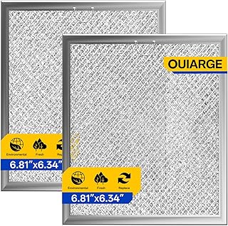 WB6X486 GE Microwave Filter Replacement 9" x 7.72" Fits 5304408977 Frigidaire Microwave Filter - Aluminum Mesh Screen Grease Filter - Filters Air Entering Over the Range Oven Vent Fan (2-Pack)