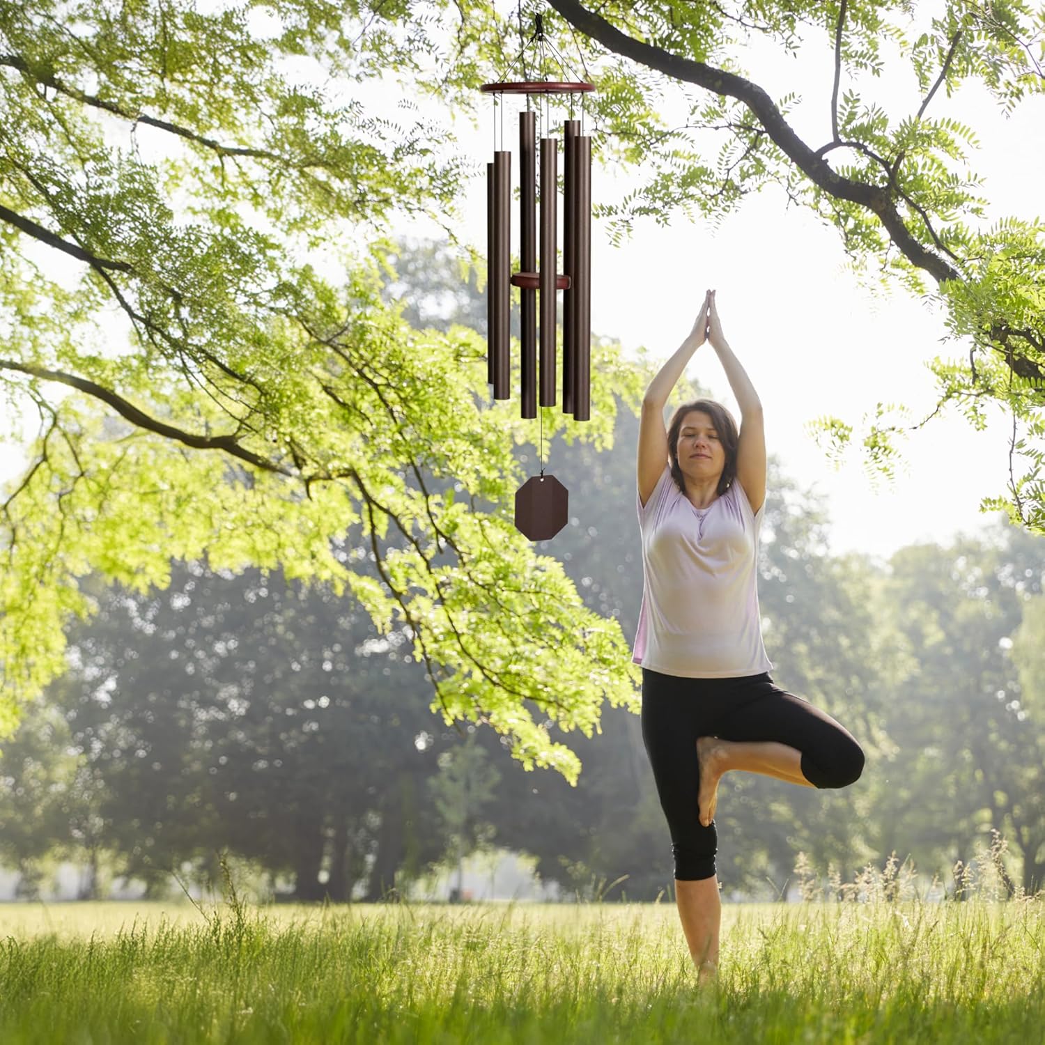 Lambright Chimes Hummer 50" Tall Terra Wind Chimes for Outside, Windchimes for Women, Anniversary, Housewarming, Memory, Sympathy, Loss, Celebration