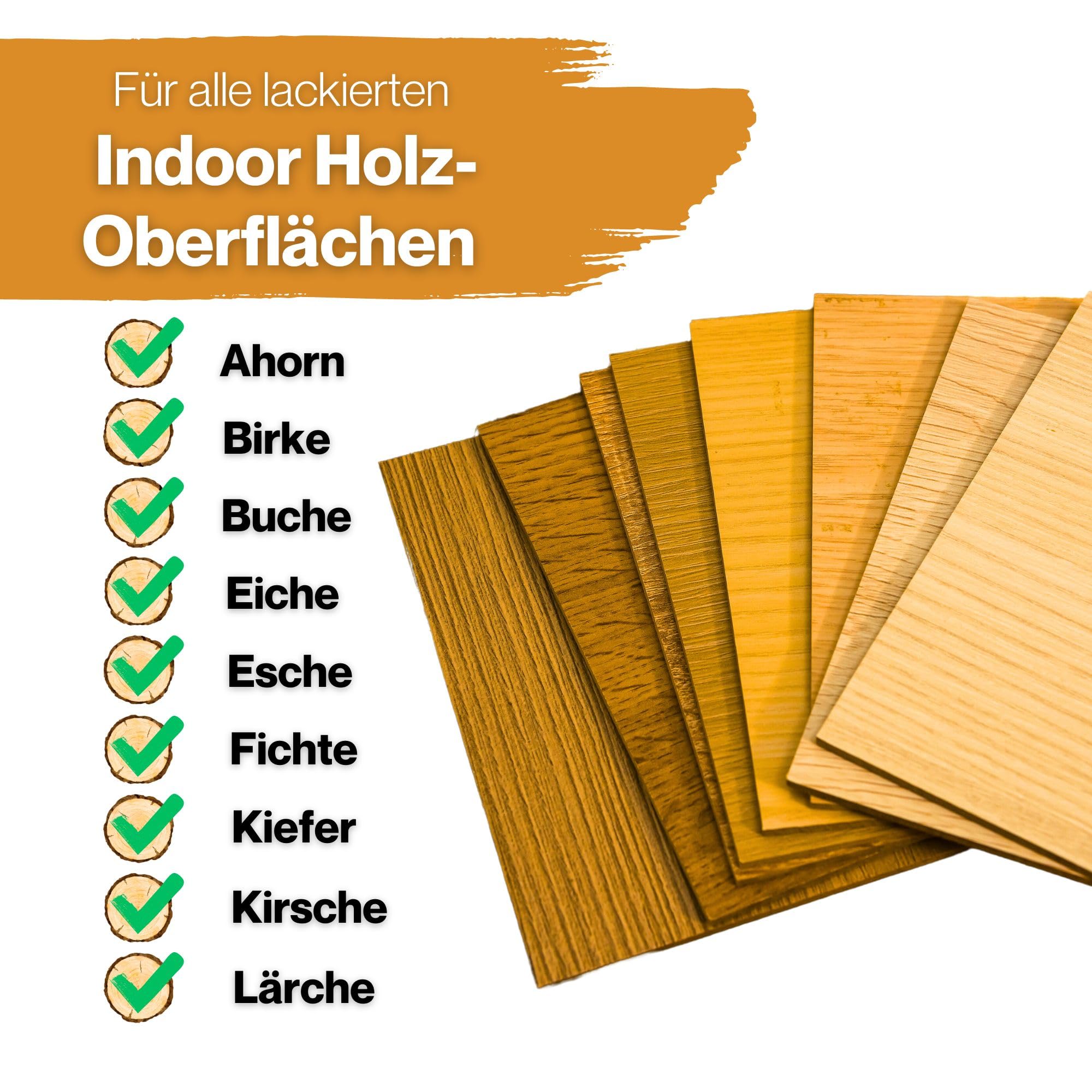 TIMBERINO Pflegeset Neupol Hell Holzöl [500ml] Pflegeöl für Holzmöbel innen Echtholz Furnier [Holzöl+Öltuch+Pinsel+Handschuh] Möbelpolitur Holz Möbelpflege Holz