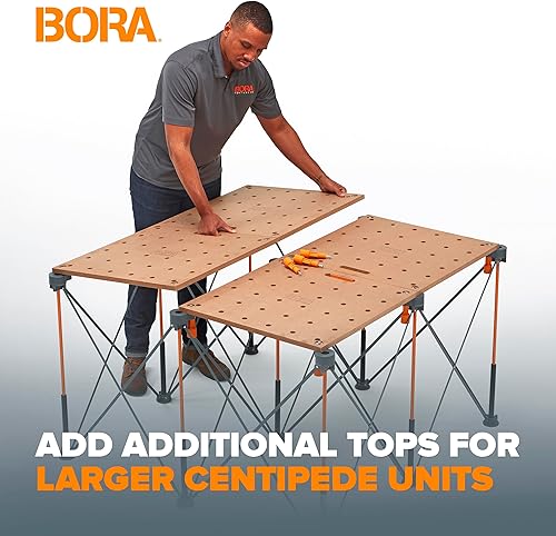 Miniatura 7 de BORA Mesa Centipede para banco de trabajo Bora Centipede - Soporte de trabajo para caballos, 24 x 48 pulgadas, incluye parte superior de madera con