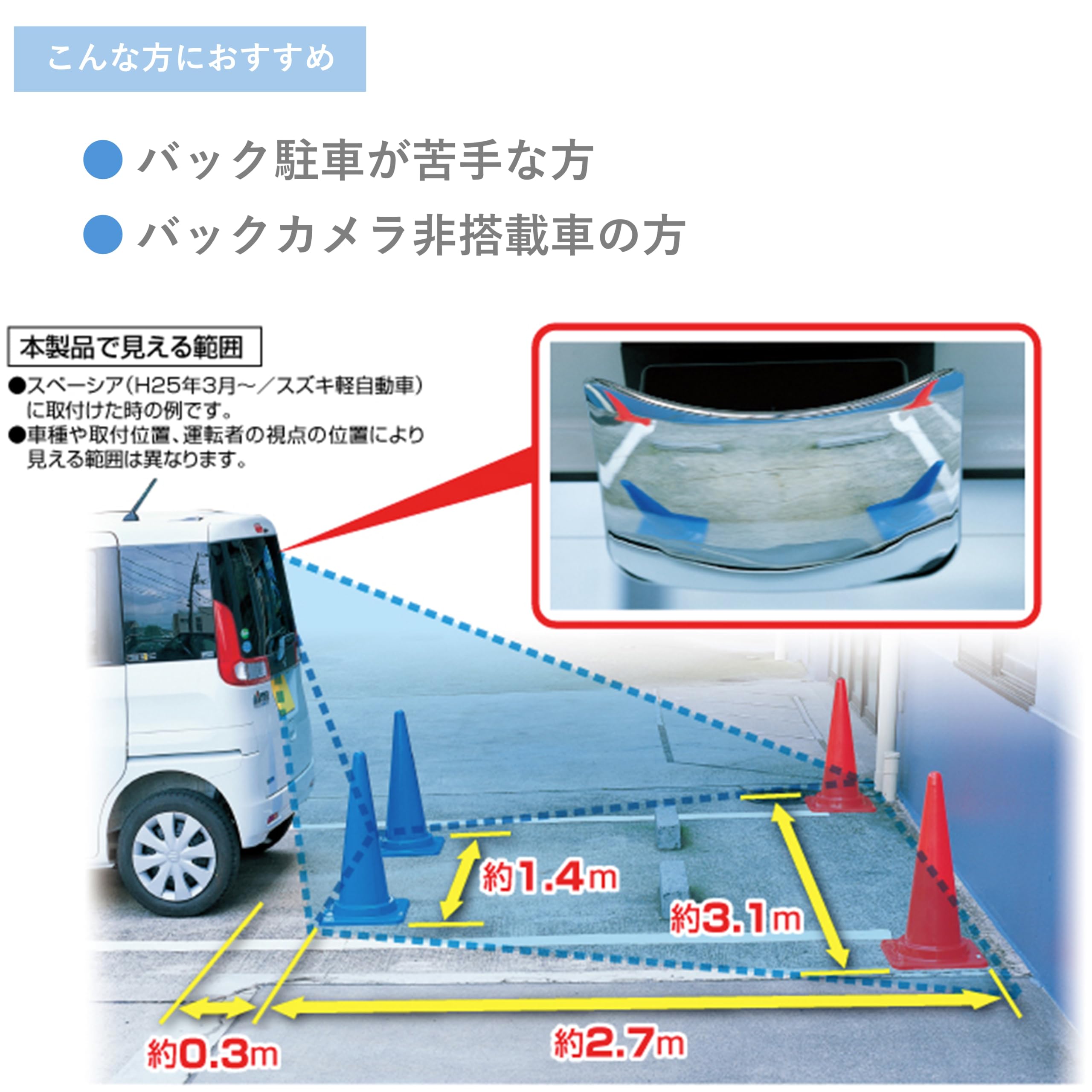 Amazon | カーメイト(Carmate) 車用 補助ミラー サポート 後方確認