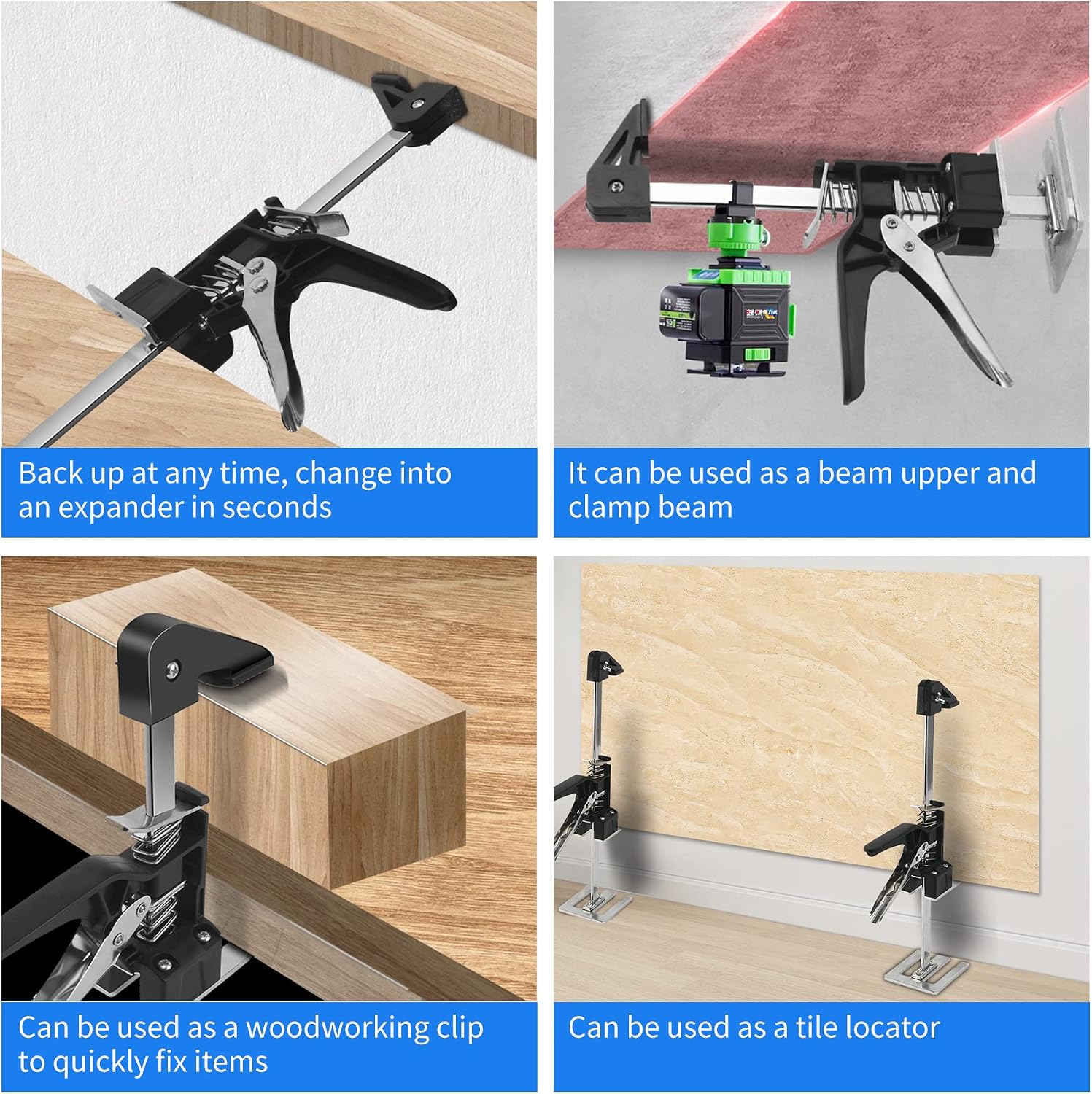 EASYGNAL Labor Saving Arm Jack,Effort Elevator 2Pack Wall Tile Locator,Toile Jack Bar Clamps for Woodworking,Door Panel Lifting Cabinet Jack Board Lifter Multi Tool