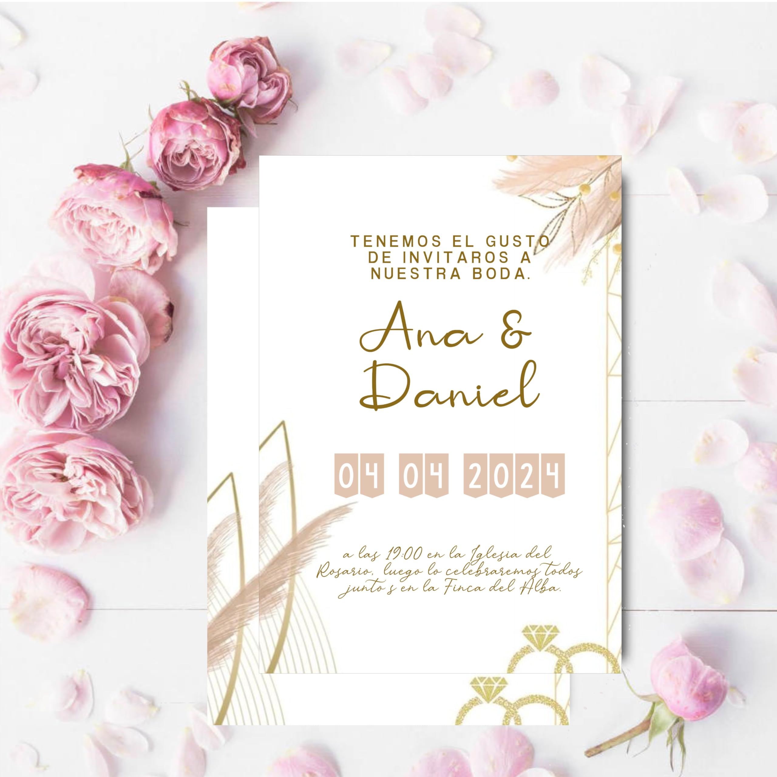 Invitaciones de Boda Personalizadas. Pack 27 uds. Sobres Invitaciones Boda Incluidos. Tarjetas Estudio 14x9 cm. Papel Fotográfico 250 gr. Tarjetas Agradecimiento