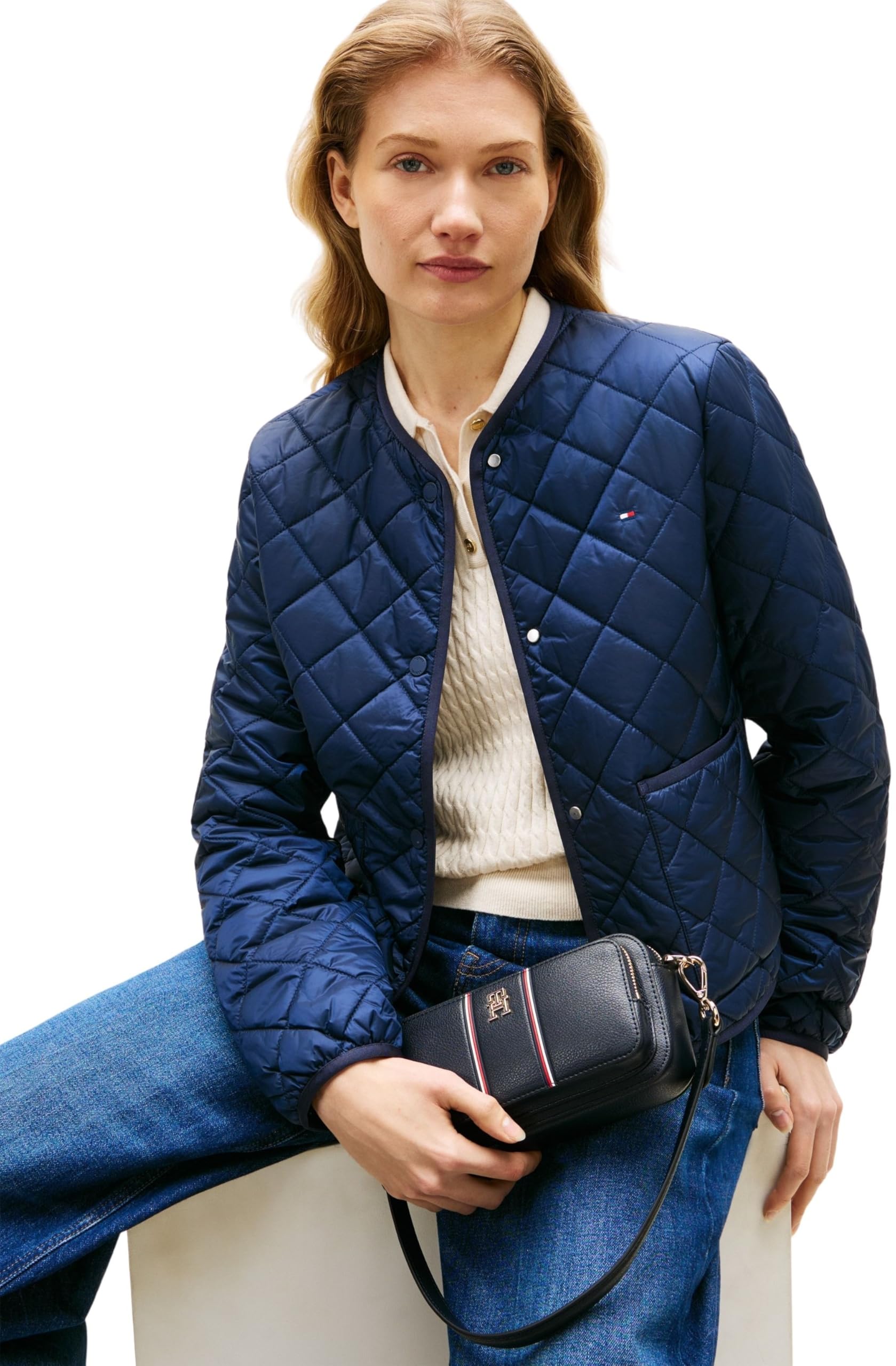 Tommy Hilfiger Damen Schultertasche Daily Camera Bag mit Außentasche, Blau (Space Blue), Einheitsgröße
