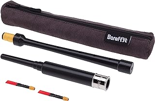 Barefoot Dudelsack-Übung, Standardlänge, 45,7 cm, mit Lochabstand in voller Größe und vernickelter Gravurhülse. Tan Cord Tragetasche 2 hochwertige Blätter. Learn Highland Dudelsack