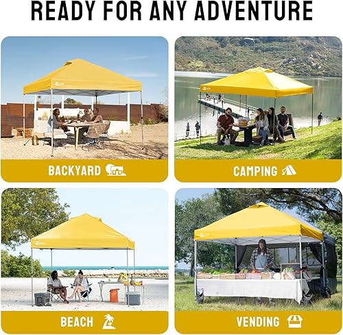 Miniatura 20 de CROWN SHADES - Toldo plegable instantáneo con bolsa de transporte para exteriores, 10 x 10 pies Azul