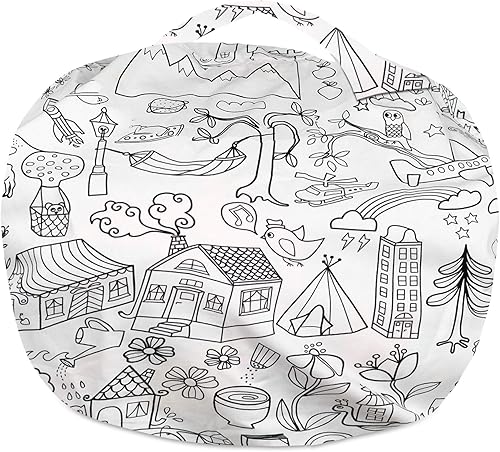 Miniatura 6 de Posh Stuffable Kids Stuffed Animal Storage Bean Bag Chair Cover - Childrens Toy Organizer, Large-38 - Canvas Coloring Fabric - Fun World Tela para