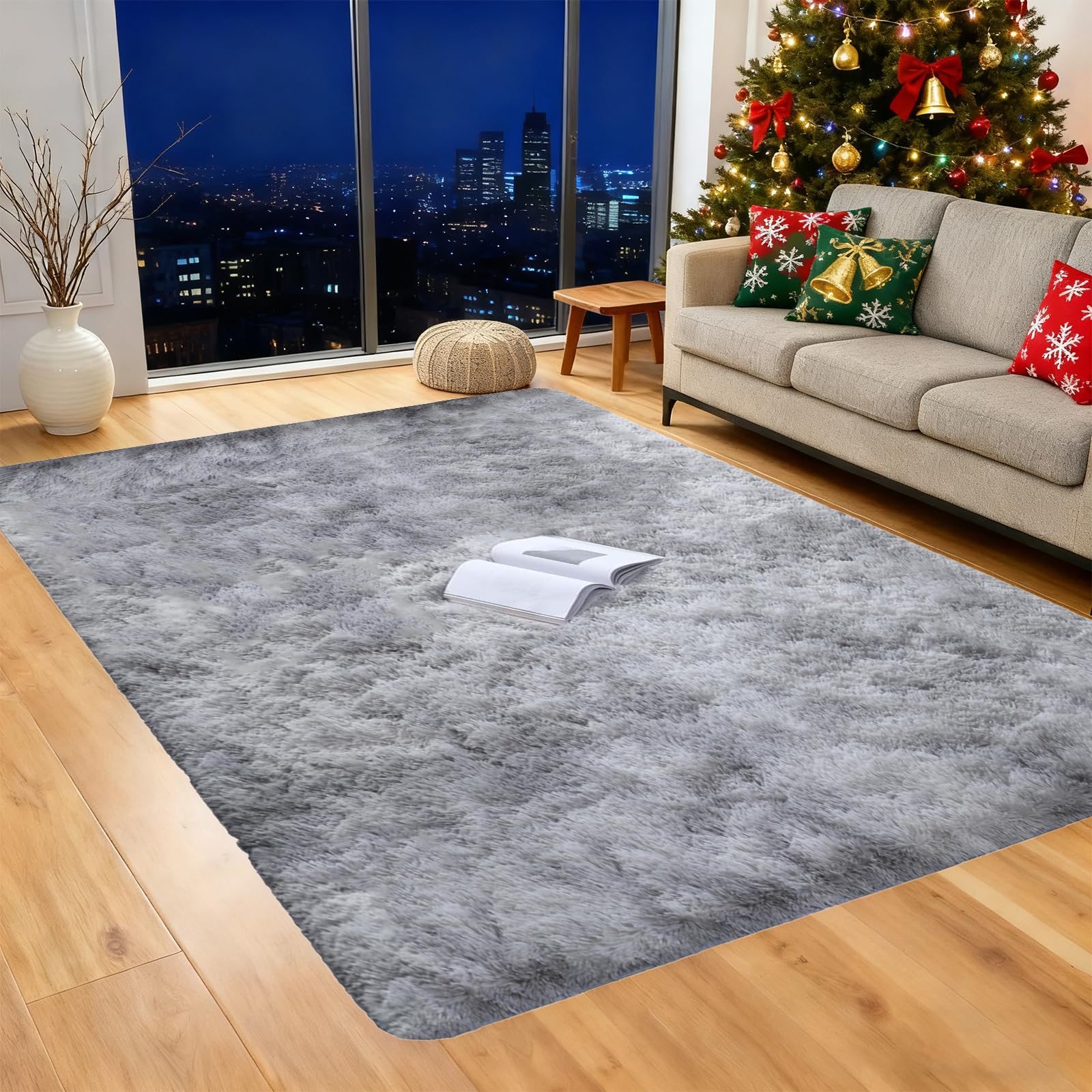 Tapis de sol moelleux shaggy 100x420 cm tie dye pour la chambre