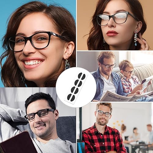 Miniatura 7 de 20 pares de almohadillas de nariz para lentes, almohadillas de espuma suave para la nariz, almohadillas adhesivas de silicona antideslizantes para
