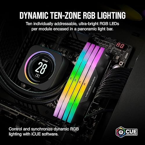 Miniatura 7 de CORSAIR VENGEANCE RGB DDR5 RAM 48 GB (2 x 24 GB) 7200 MHz CL36 Intel XMP iCUE Memoria de computadora compatible - Negro (CMH48GX5M2B7200C36)