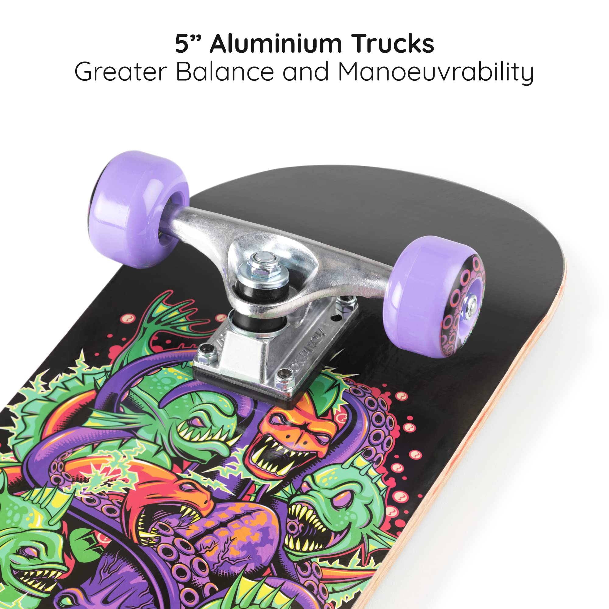 Skate Niño 10 Años Patineta Completa De Madera De Arce Para