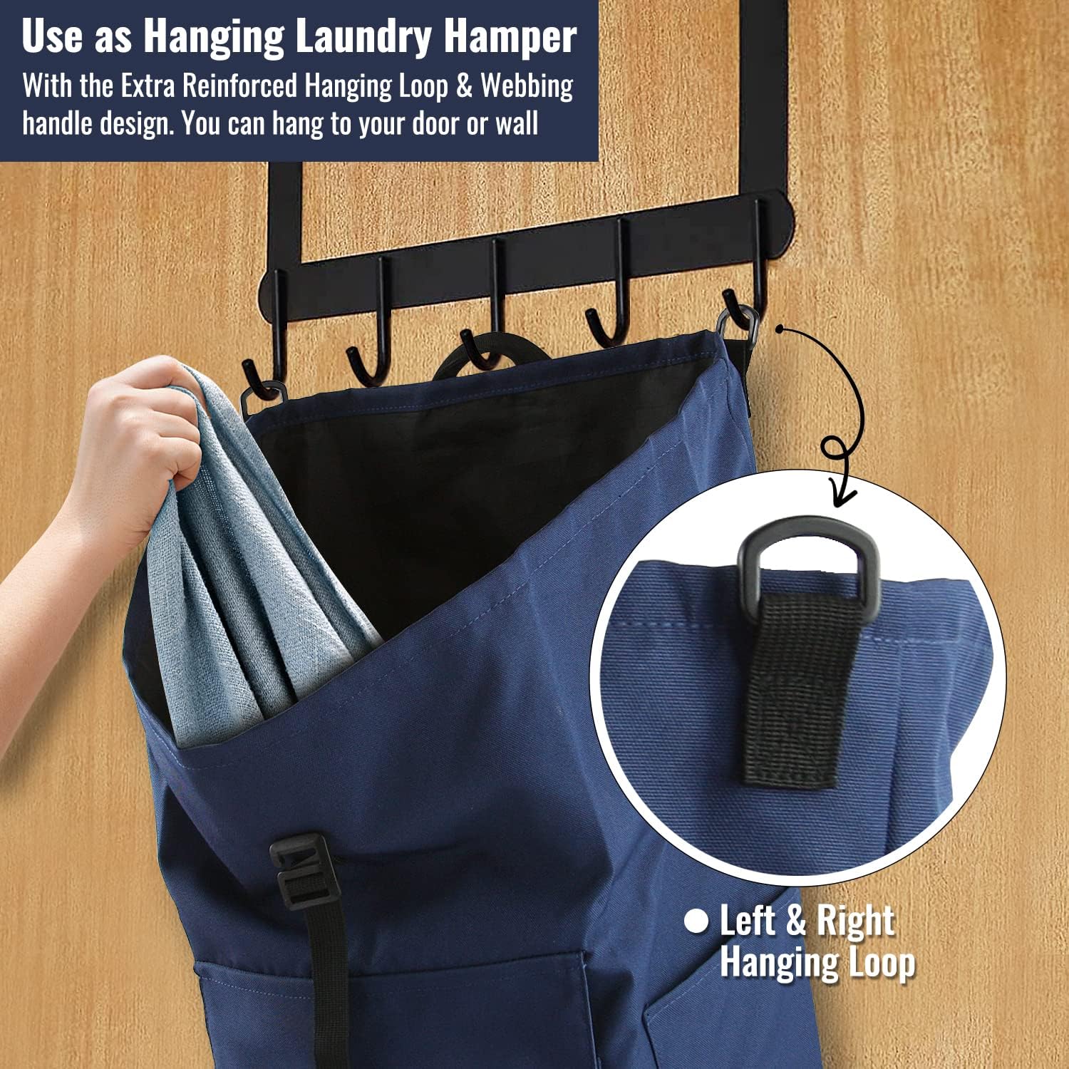 Laundry Backpack Bag 125L Extra Large, Heavy Duty for College Dorm & Apartment, Durable Thick Material Laundry Hamper with Padded Straps for Easy Carry, 3 Pockets for Travel & Laundromat (Dark Blue)