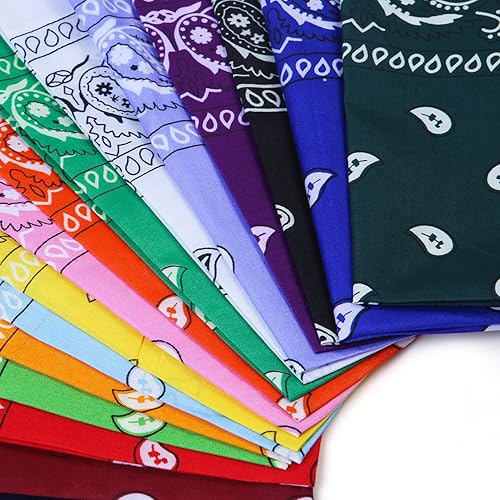 Miniatura 4 de URATOT 16 pañuelos de cachemira, pañuelo de vaquero, pañuelos, estampado de cachemira, bufanda para la cabeza, varios 16 colores