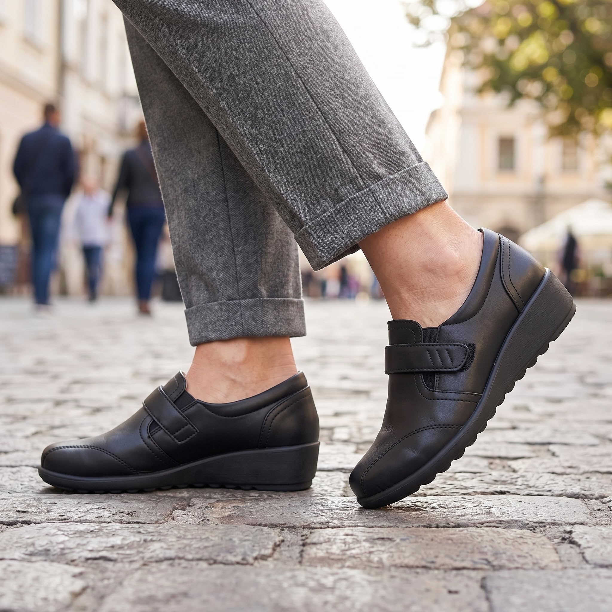 Scarpe da Donna Basse Senza Lacci, Pelle Sintetica con Fodera in Pelle, Leggero - a Strappo