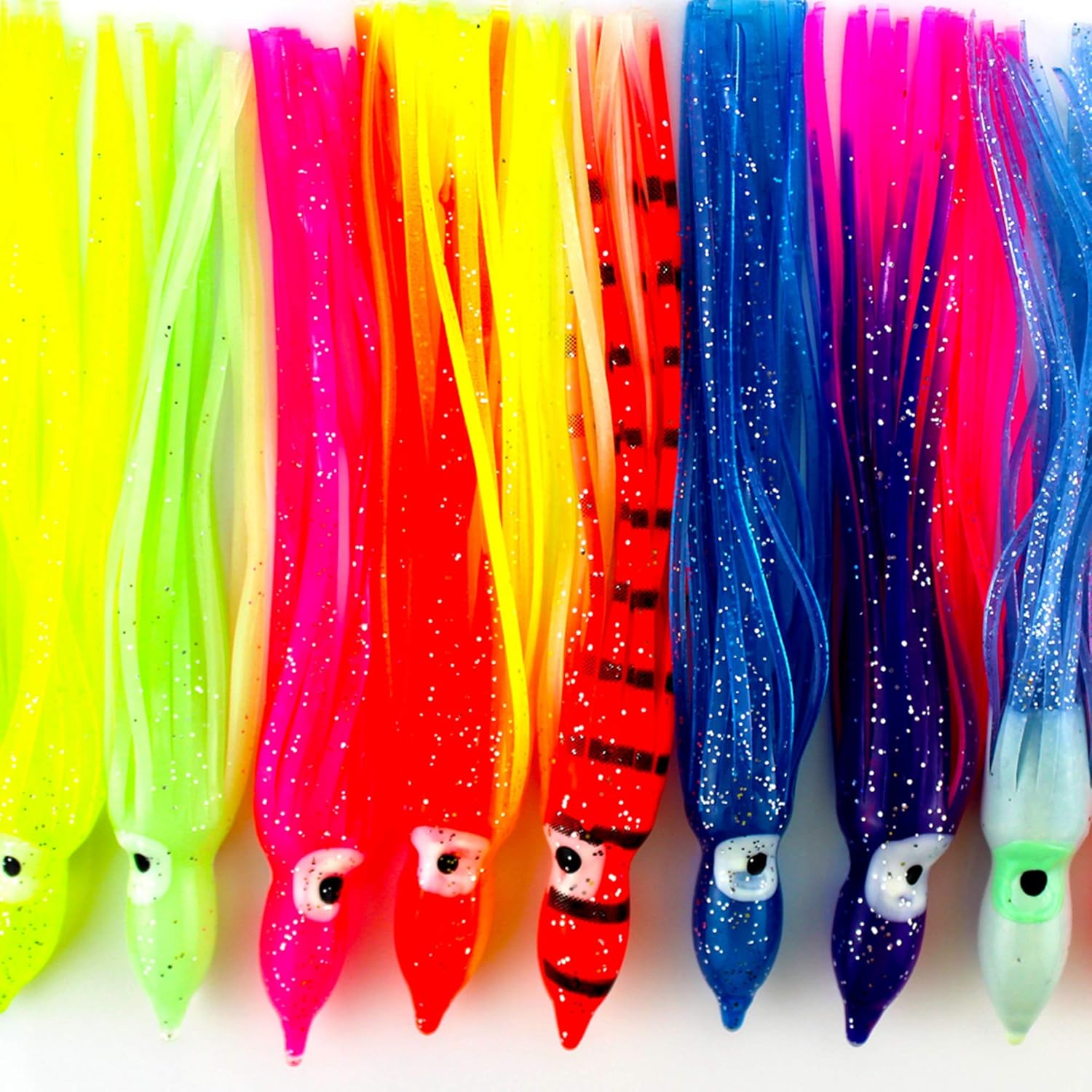 18cm/ 7" Soft Squid Skirts Fishing Lures Octopus Trolling Baits Set Saltwater Skirt