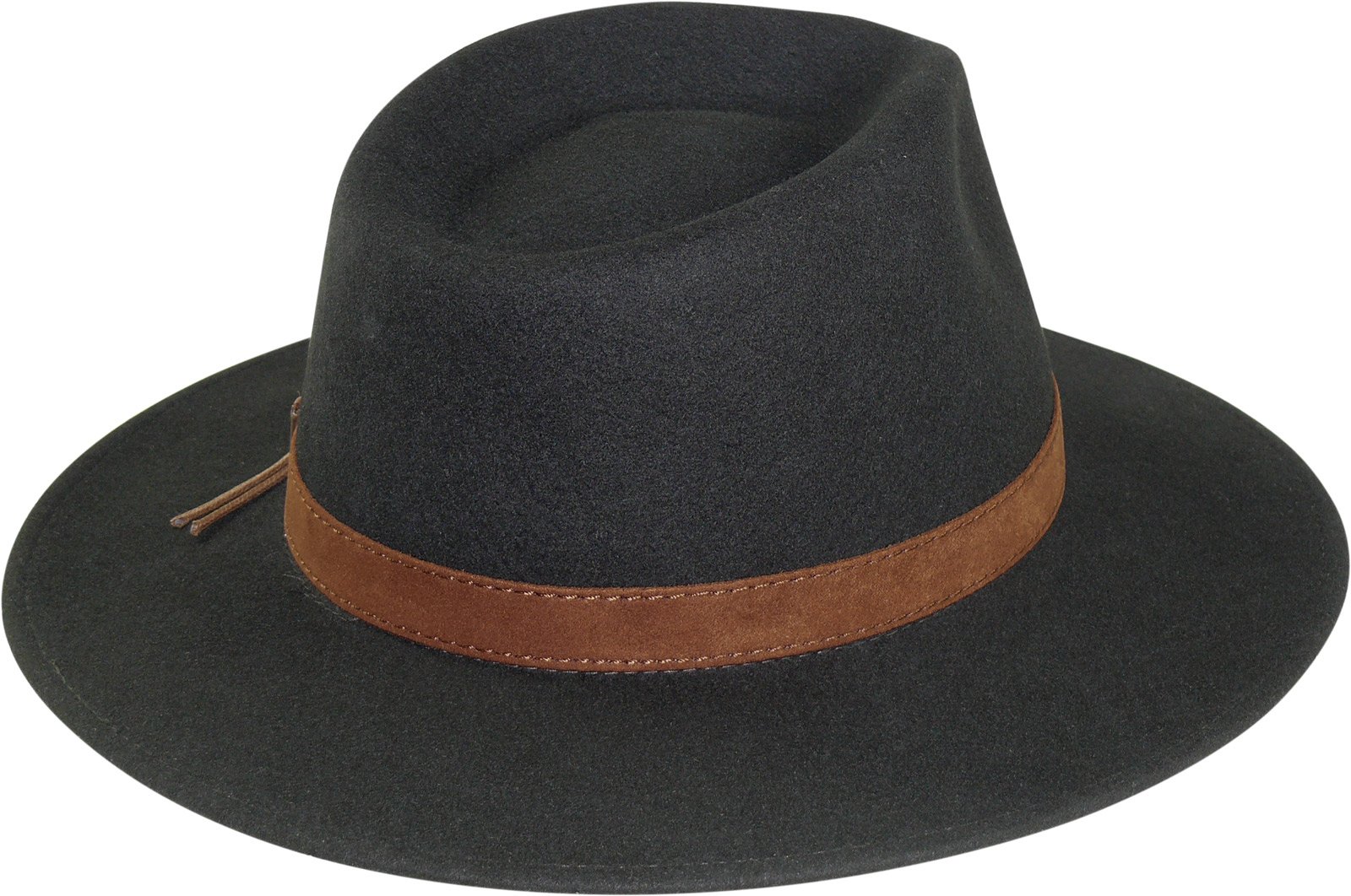 Harrys-Collection, Cappello a tesa larga, pieghevole, con ampia fascia marrone di tessuto, disponibile in 3 colori