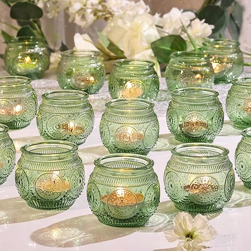 Miniatura 25 de 12 portavelas votivas doradas, portavelas de té dorado para centros de mesa, portavelas de té para bodas, despedidas de soltera, aniversario