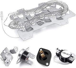 Vancasuk DC47-00019A Dryer Heating Element for Samsung, (DC96-00887A and DC47-00016A) Thermal Fuse, (DC32-00007A) Dryer Thermistor, Thermostat (DC47-00018A) Thermal Cut-off Fuse and Thermostat