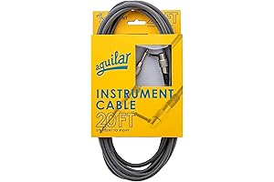 Aguilar 20' Instrument Cable: Right-Angle to Straight Connectors