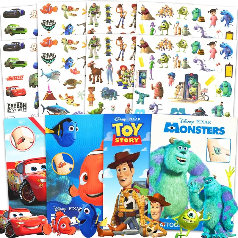 Disney Pixar Ultimate Party Favors Bundle ~ Over 200 Temporary Tattoos Featuring Disney Cars, Toy Story, and More