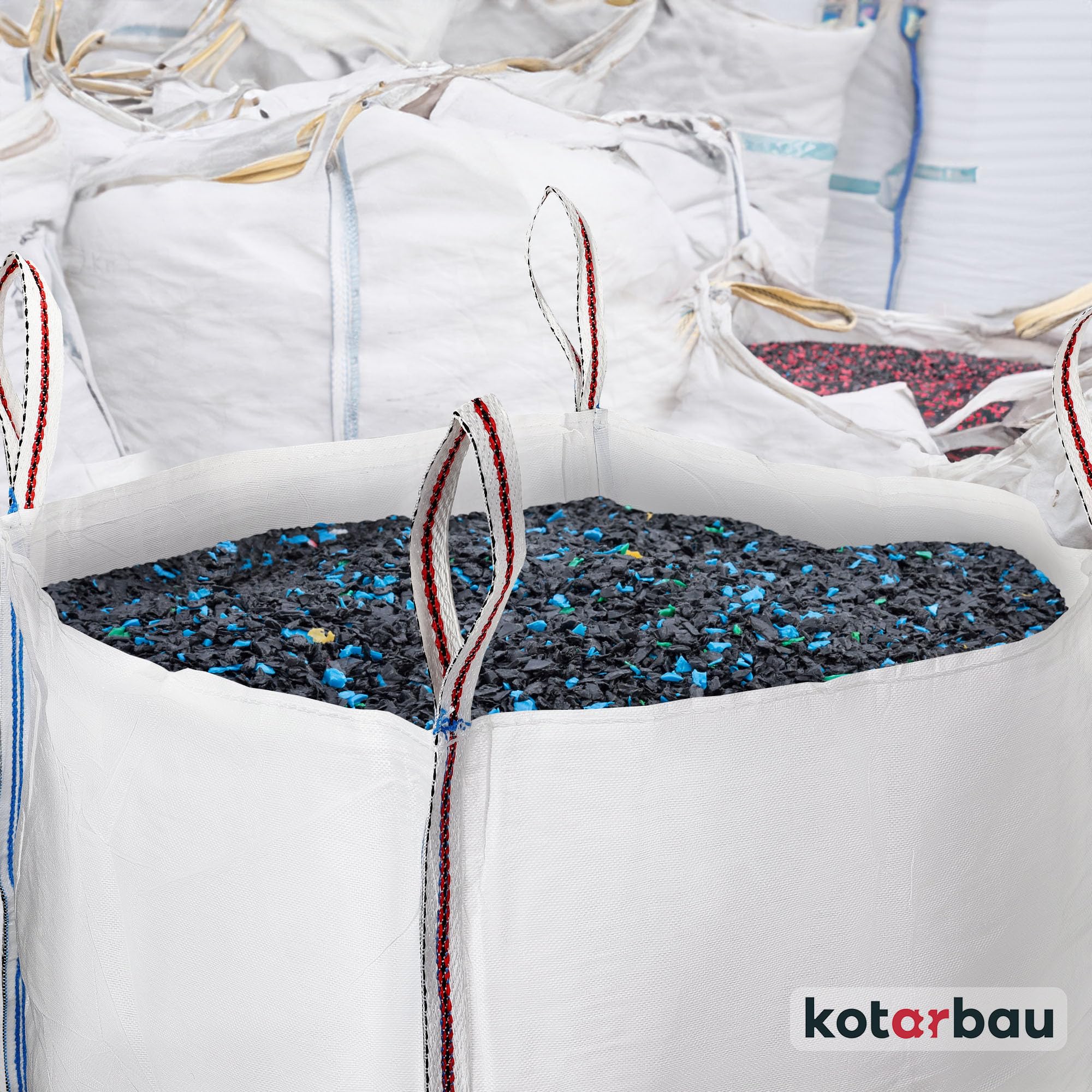 KOTARBAU® Sac Big Bag Vide, Bigbag, Big Bag Bois, Big Bag Gravat, Big Bag Jardin, Sac Gravat Chantier 90 x 90 x 120 cm 1000 kg 2 Pieces