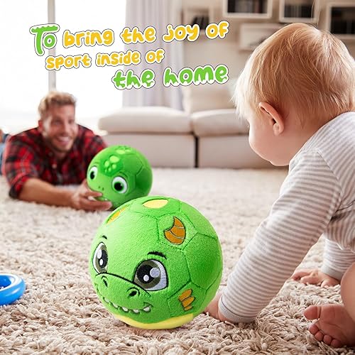 Miniatura 7 de Pelotas de fútbol silenciosas para interiores para niños pequeños de 1 a 3 años, pelota de fútbol inflable de felpa suave para bebés, juguetes de