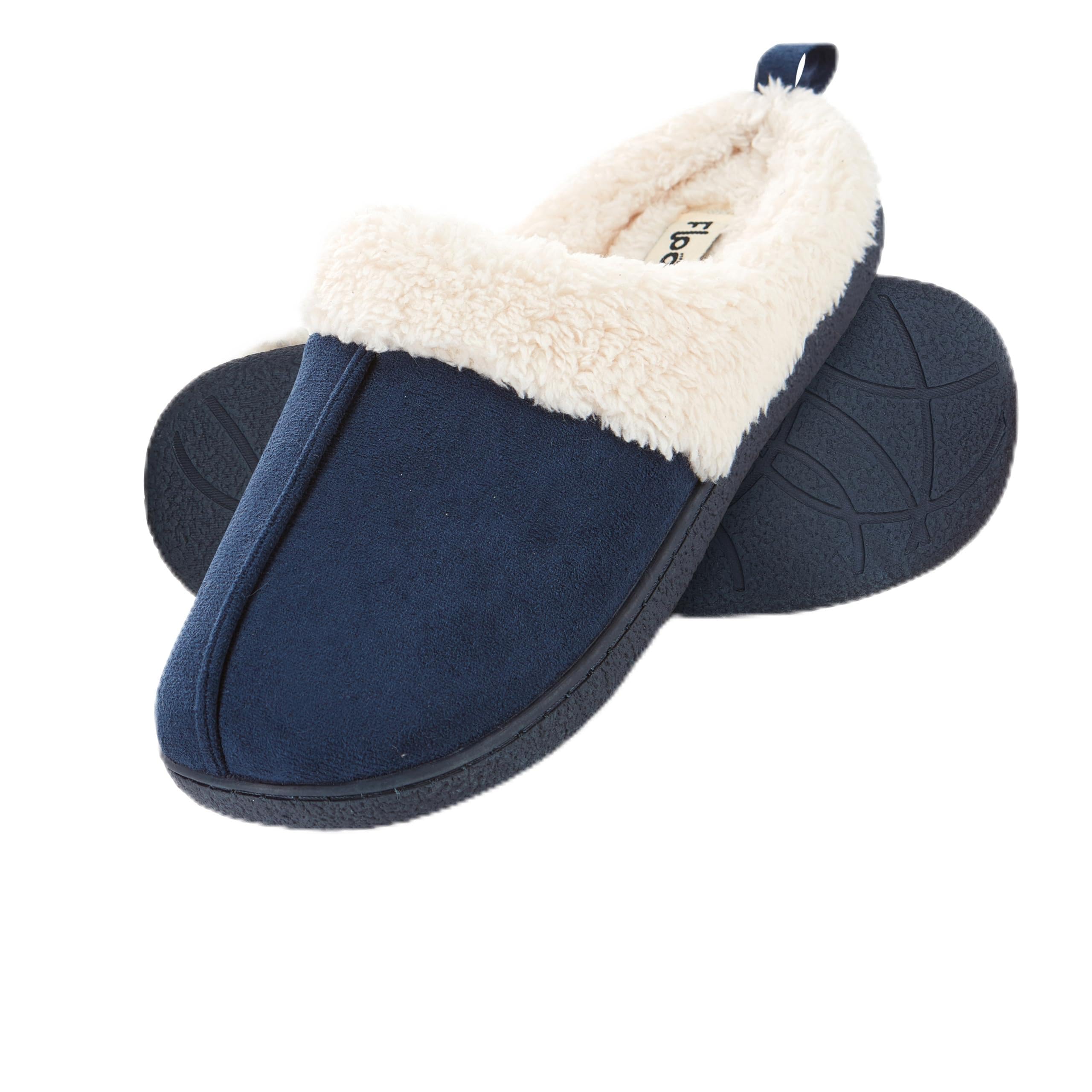 Floopi House Slippers for Women, Fur Lined Clog Womens Slippers Cozy Memory Foam with Indoor & Outdoor Anti Skid Sole